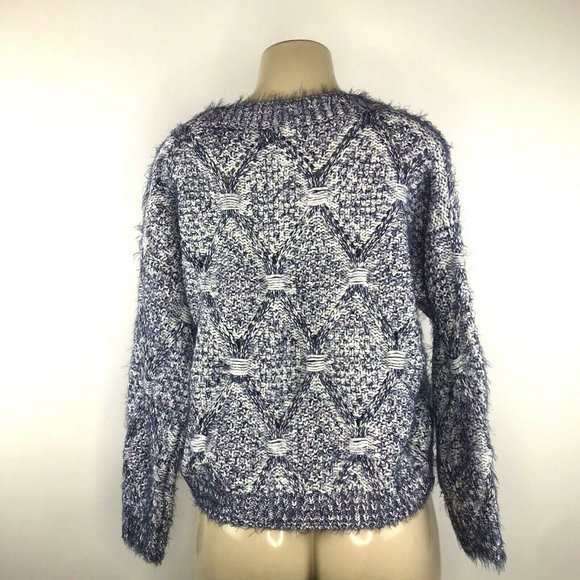 Raga Sweater Blue Eyelash Knit Shaggy Oversize - Picture 7 of 9